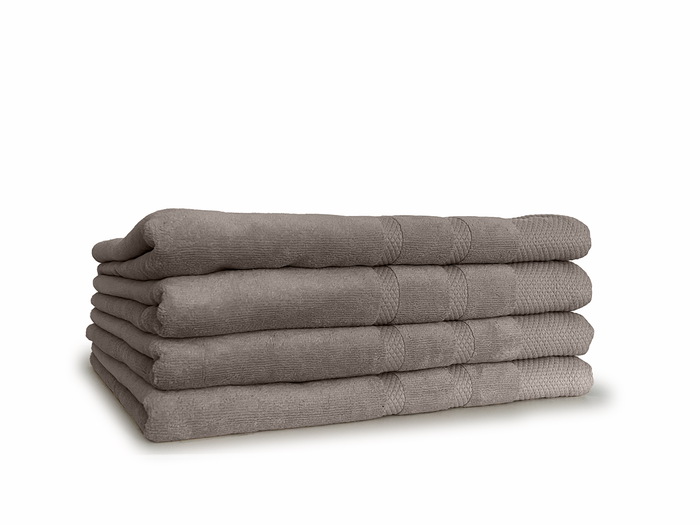 LINNICKVelours Badlaken  Katoen 70x140cm - taupe - Set van 4