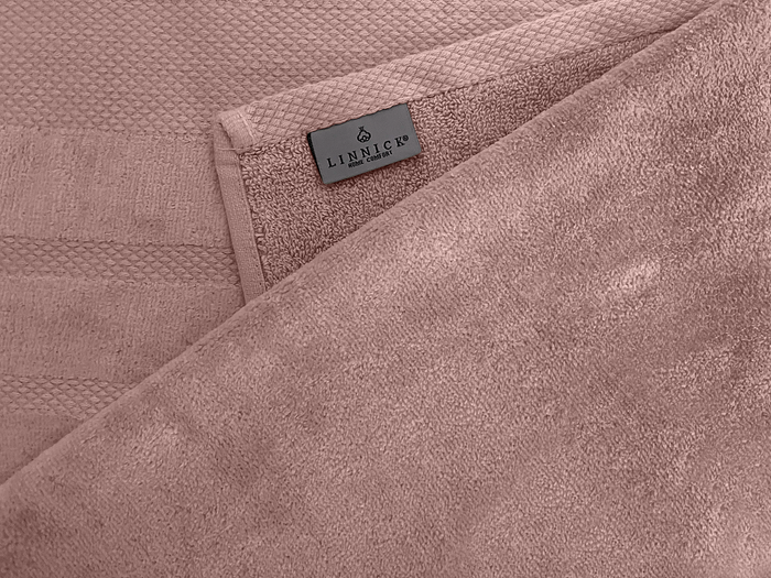 LINNICKVelours Badlaken  Katoen 70x140cm - rose - 2X