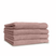 LINNICKVelours Handdoek  Katoen 60x110cm - rose - Set van 4