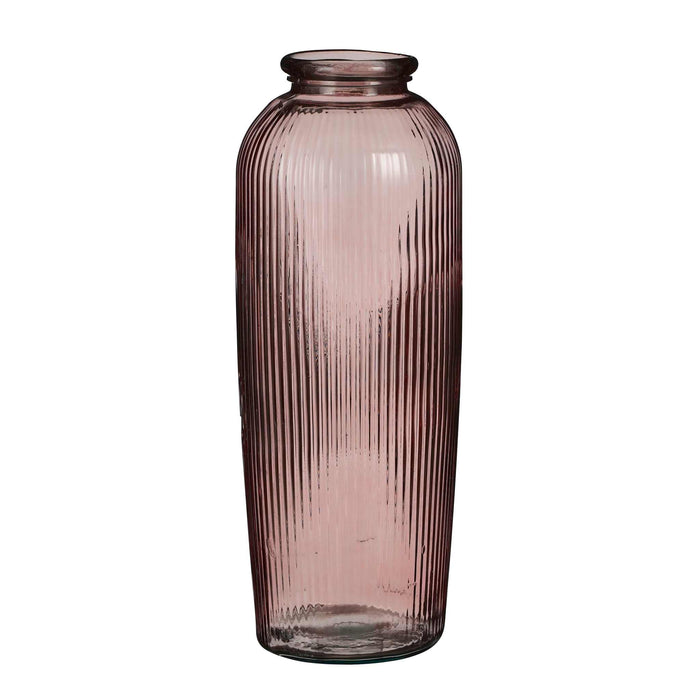 Mica Decorations Vaas Esmeralda - 30x30x70 cm - Gerecycled glas - Roze