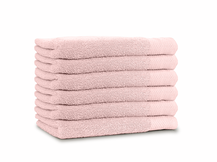 LINNICK Diamond Badstof Handdoek 50x100cm - light pink - set van 10