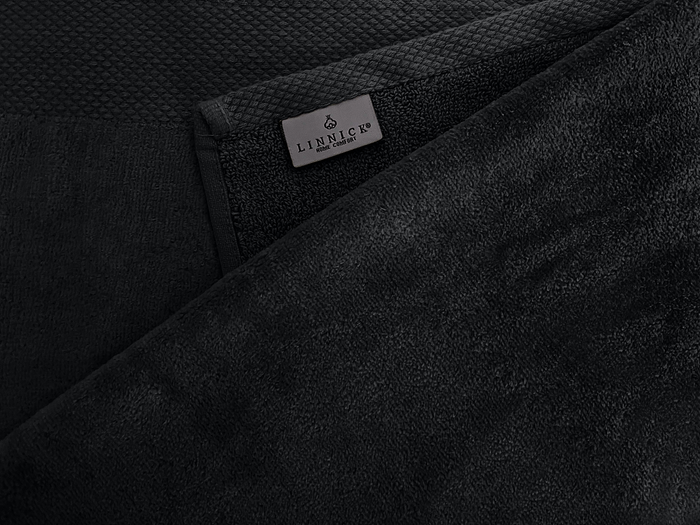 LINNICKVelours Handdoek  Katoen 50x100cm - black - Set van 10