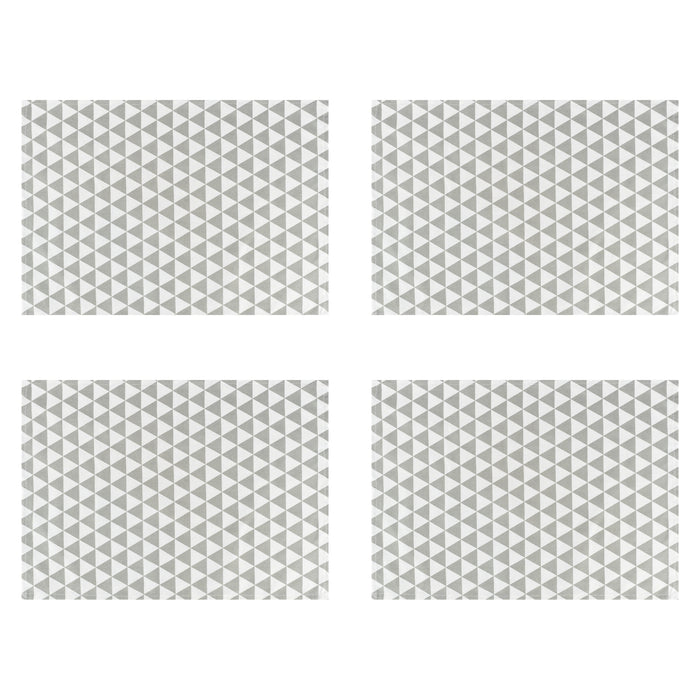 Krumble Theedoek Driehoek patroon - Grijs|wit - Set van 4