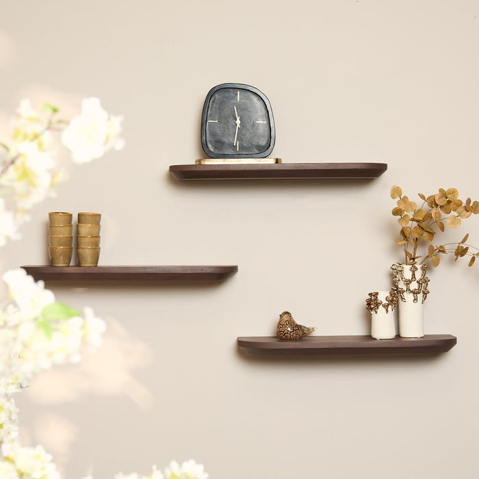 Starfurn Wandplank Gusta Walnut | 60 cm | Set van 3