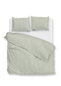 Zo Home Dekbedovertrek Righe di Percalle - smokey green