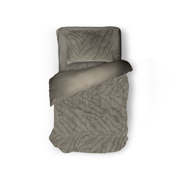 Eleganzzz Dekbedovertrek Jacquard Rabbit Fur - taupe grey