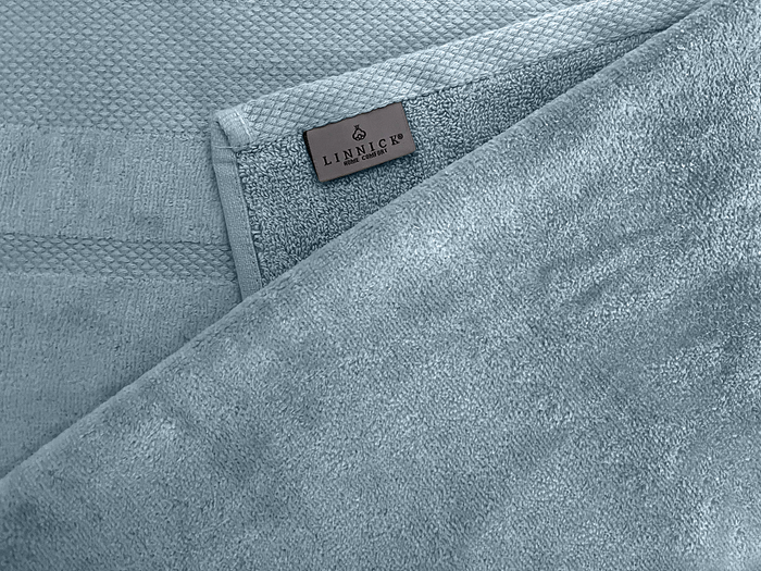 LINNICKVelours Badlaken  Katoen 70x140cm - denim - 2X