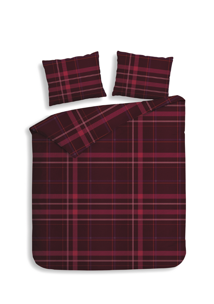 Heckett Lane Dekbedovertrek Flanel Silvan - red