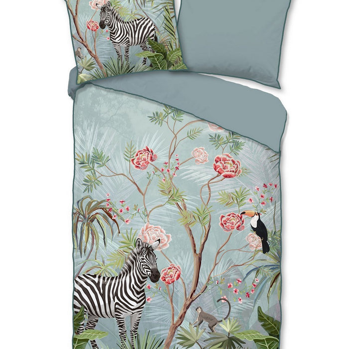 Descanso Dekbedovertrek Biologische Katoen Satijn Yasmin - aqua