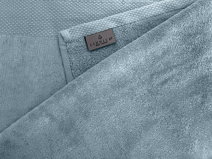 LINNICKVelours Handdoek  Katoen 50x100cm - denim - Set van 6