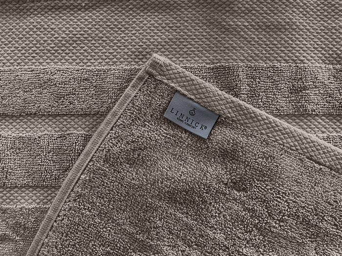 LINNICKBadstof Badlaken  Katoen 70x140cm - taupe - set van 4