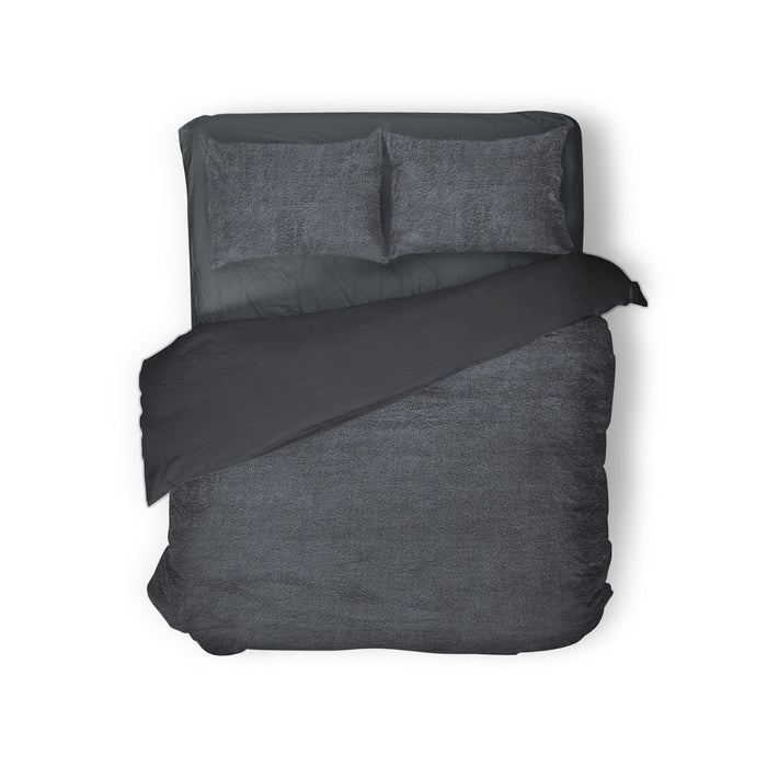 Eleganzzz Dekbedovertrek Teddy Pluche - anthracite