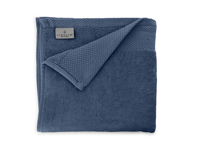 LINNICKVelours Handdoek  Katoen 50x100cm - ocean blue - Set van 10