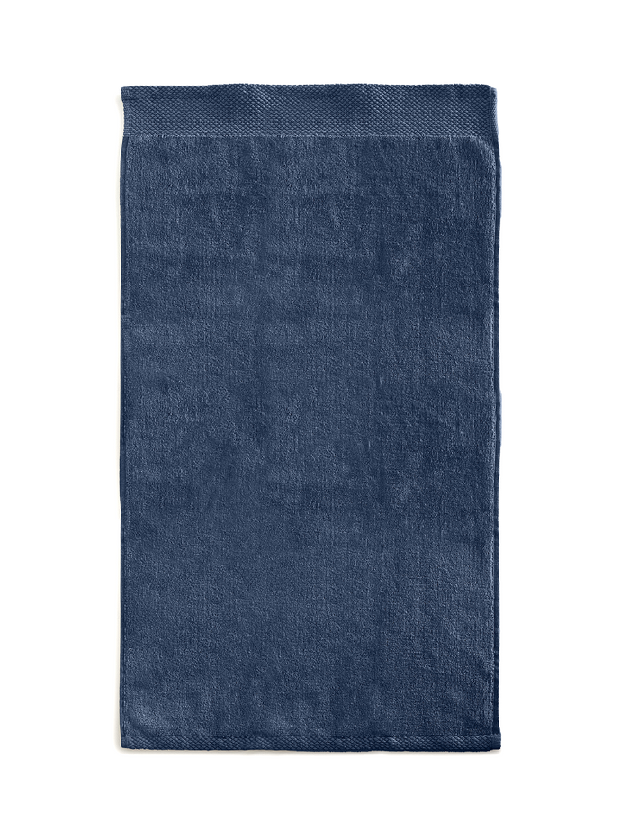 LINNICKVelours Handdoek  Katoen 50x100cm - ocean blue - Set van 10