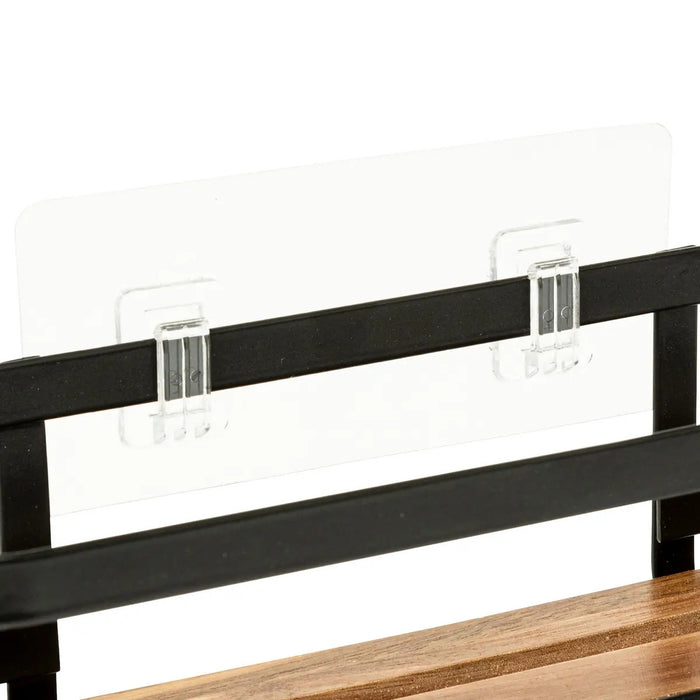 5Five Badkamer douche rekje - metaal|hout - zuignap - 25x10x8cm