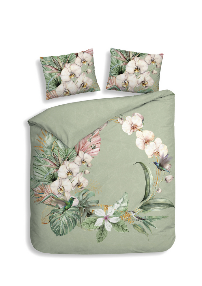 Heckett Lane Dekbedovertrek Katoen Satijn Ana - green