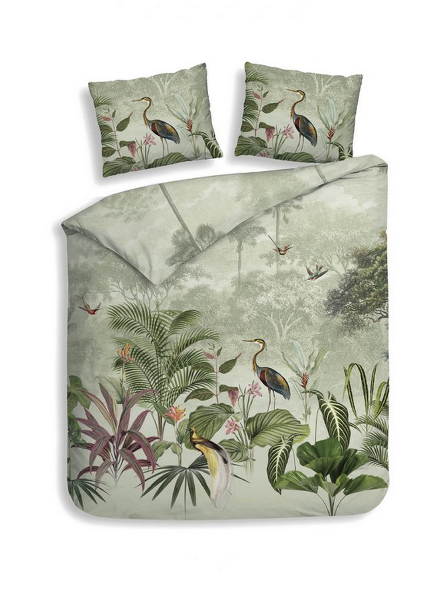 Heckett Lane Dekbedovertrek Katoen Twill Heron - green