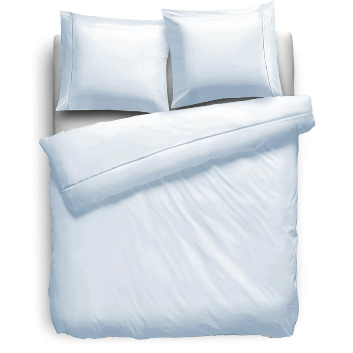 Eleganzzz Dekbedovertrek Uni Perkal Katoen Met Bies - licht blauw