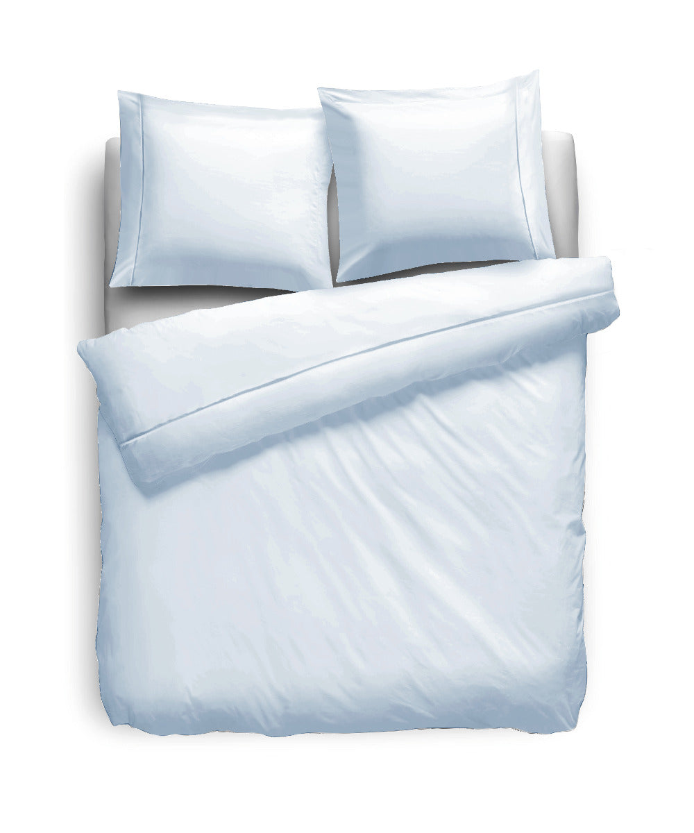 Eleganzzz Dekbedovertrek Uni Perkal Katoen Met Bies - licht blauw