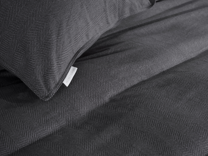 Heckett Lane Dekbedovertrek Flanel Spina - anthracite