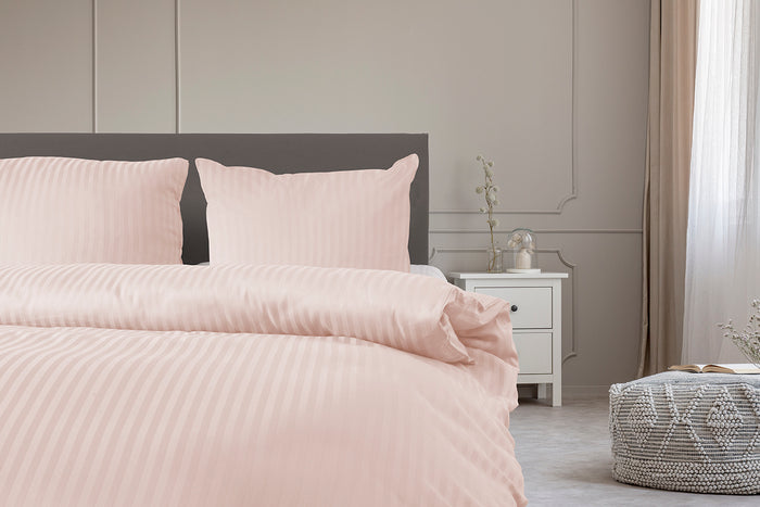 Eleganzzz Dekbedovertrek Hotel Kwaliteit Satijn Streep blush