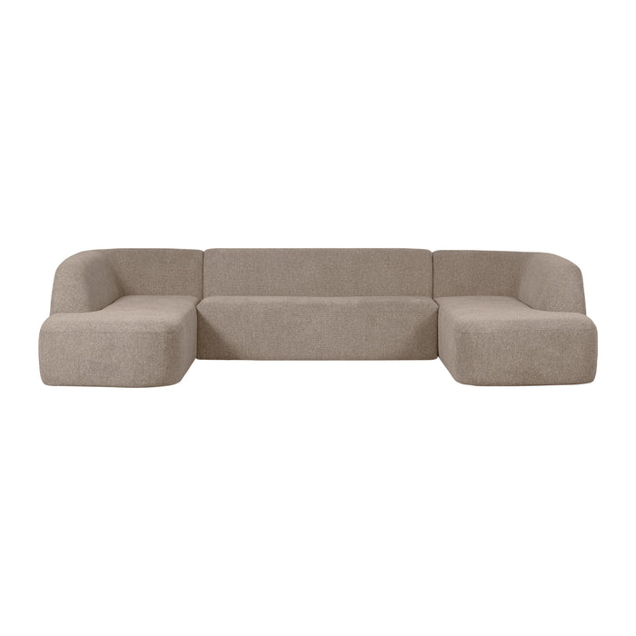 WOOOD Sloping U-bank – Chenille - Naturel Melange
