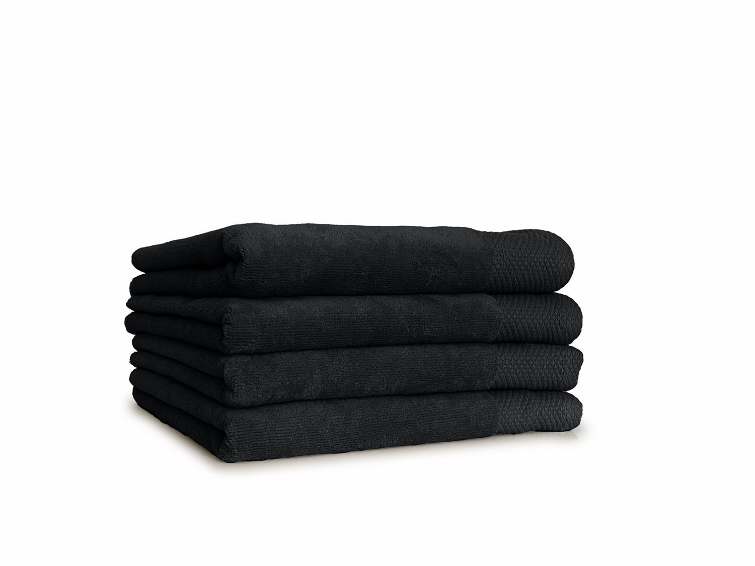LINNICKVelours Handdoek  Katoen 60x110cm - black - Set van 4