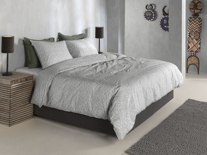 Zo Home Dekbedovertrek Katoen Petali di Lino - dove grey