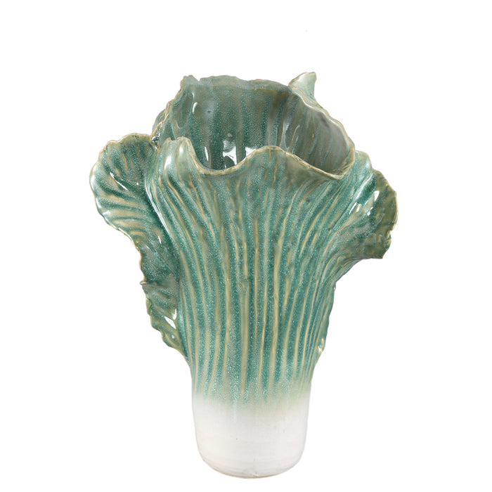 PTMD Swing Green Ceramic Pot Cabbage Shape L