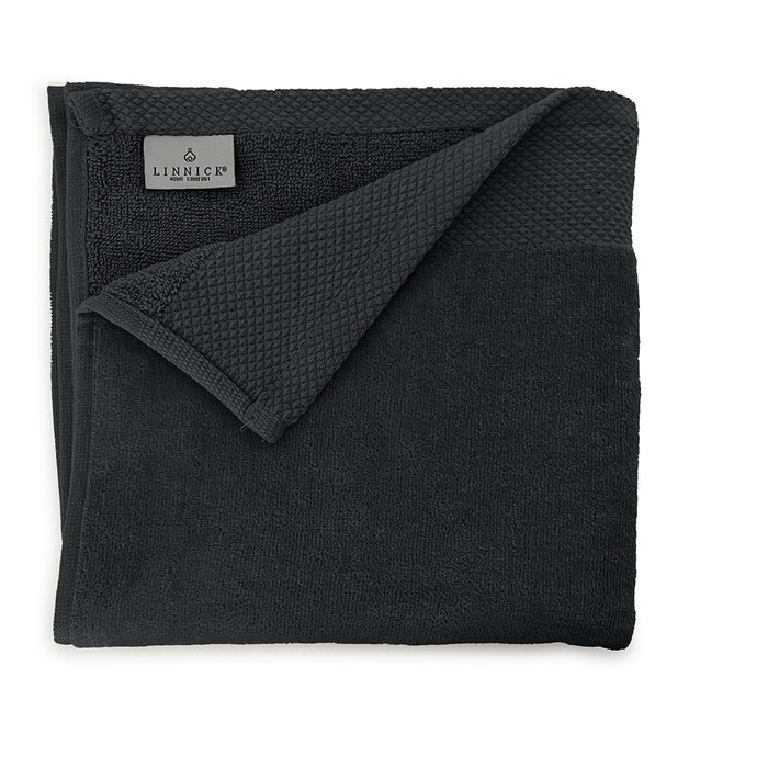 LINNICKVelours Handdoek  Katoen 60x110cm - black - Set van 4