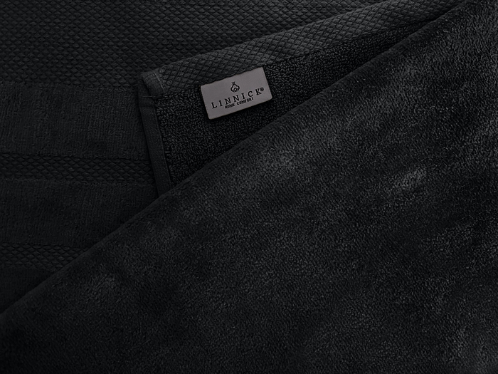 LINNICKVelours Badlaken  Katoen 70x140cm - black - 2X