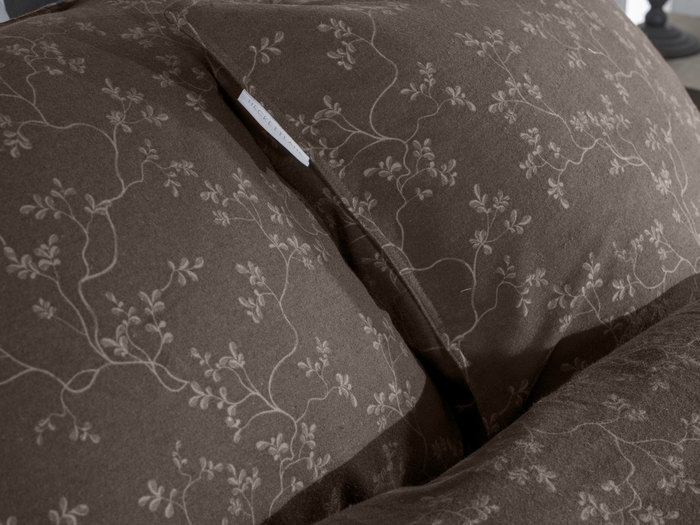 Heckett Lane Dekbedovertrek Flanel Alloro - coffee quartz