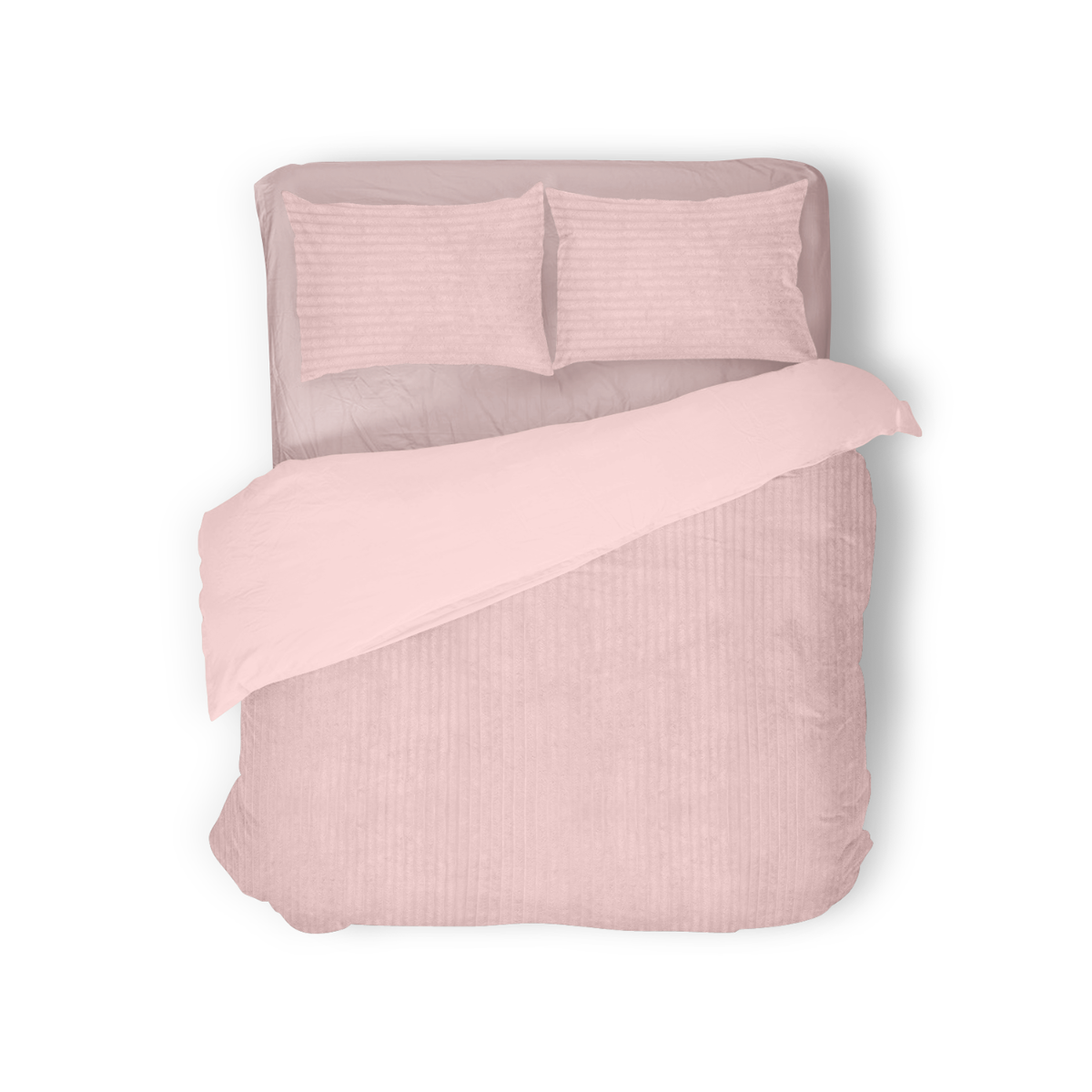 Eleganzzz Dekbedovertrek Teddy Rib Fleece - light pink