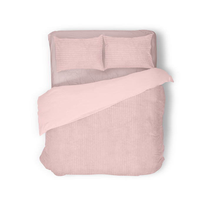 Eleganzzz Dekbedovertrek Teddy Rib Fleece - light pink