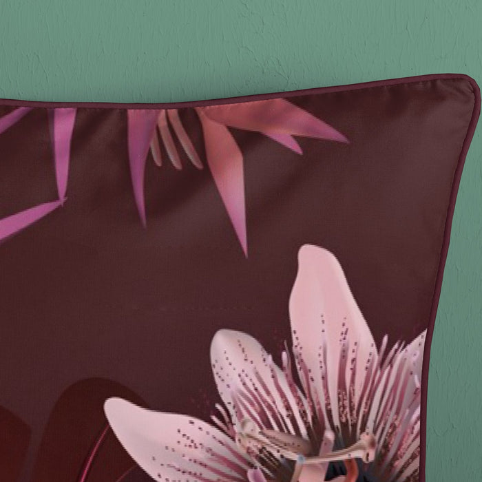 Descanso Dekbedovertrek Biologische Katoen Satijn Farze - bordeaux