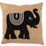 J-line - Kussen Olifant Textiel Naturel|zwart Large - 60x60x11.5cm