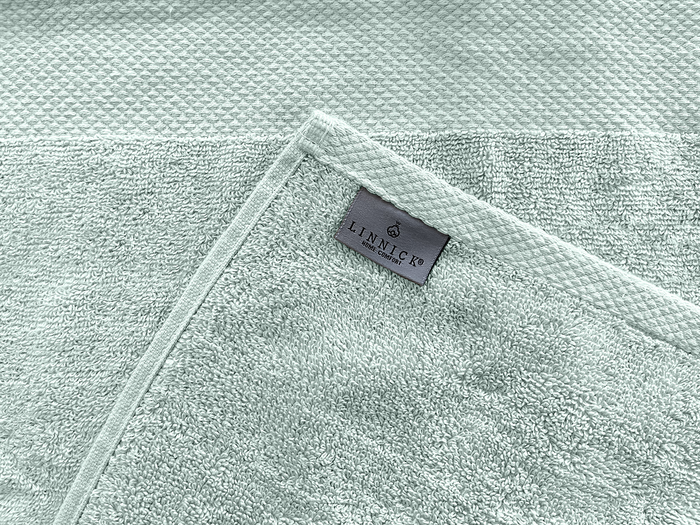LINNICK Diamond Badstof Handdoek 50x100cm - soft green - set van 4