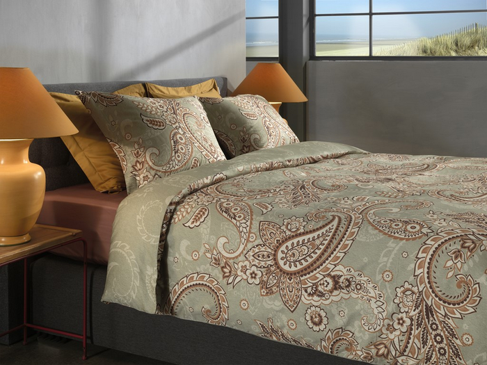 Heckett Lane Dekbedovertrek Katoen Satijn Camille - green