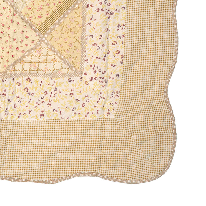 Clayre & Eef Bedsprei 230x250 cm Groen Beige Polyester Sprei