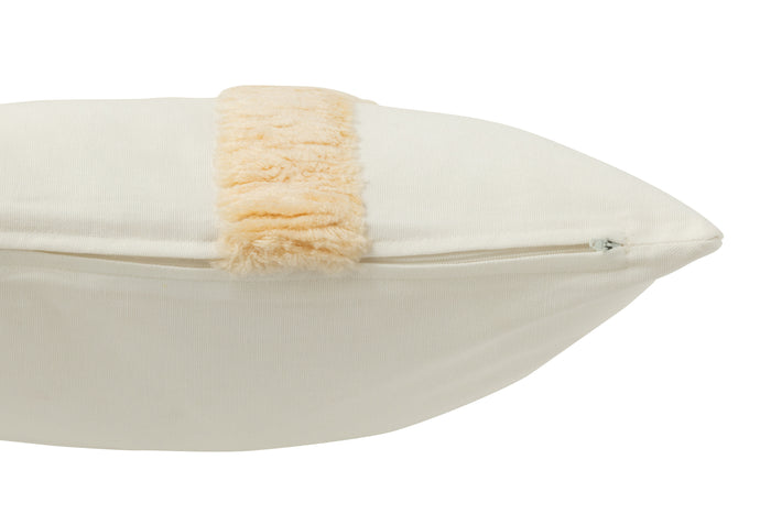 J-line - Kussen Cirkel Textiel Wit|beige - 43x43x10cm