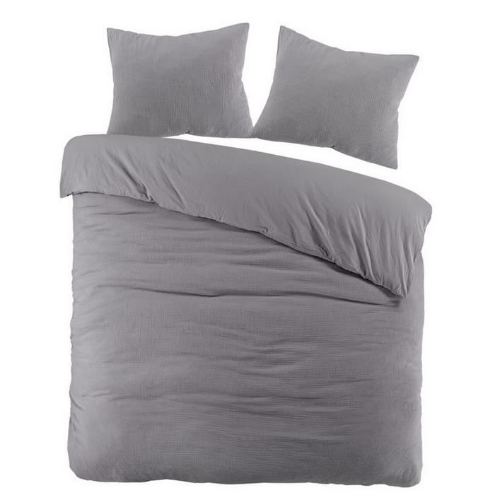 Papillon Dekbedovertrek Mousseline Katoen Rome - grijs