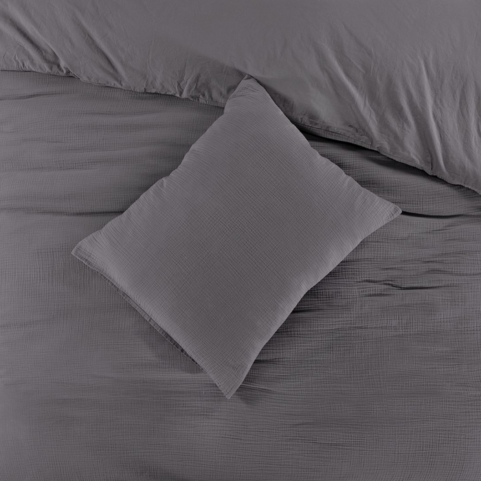 Papillon Dekbedovertrek Mousseline Katoen Rome - grijs