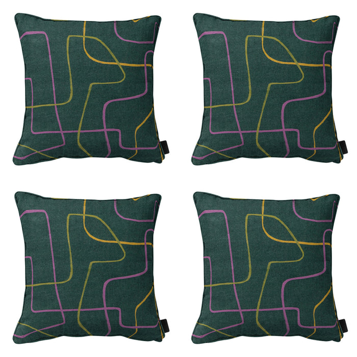 Madison -  Sierkussen Joah green - Ca. 50x50 cm - Set van 4