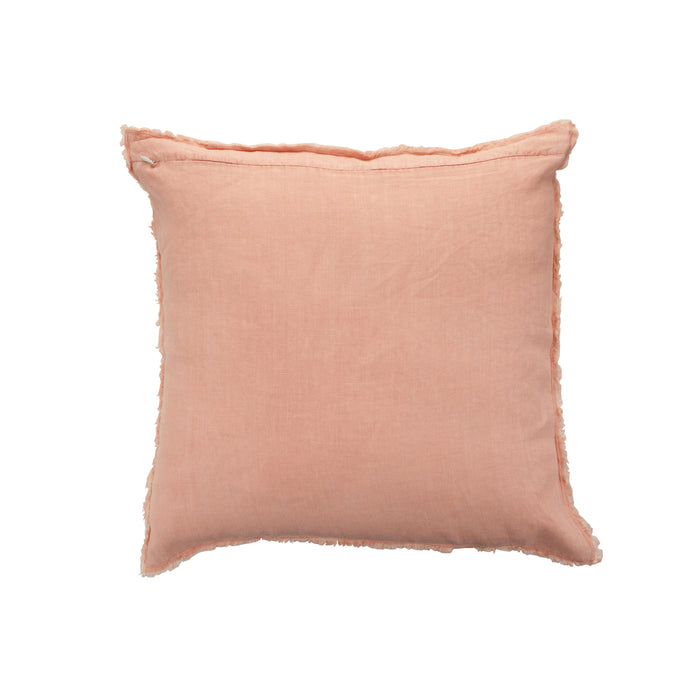 J-line - Kussen Stonewashed Linnen  Abrikoos - 45x45x2cm