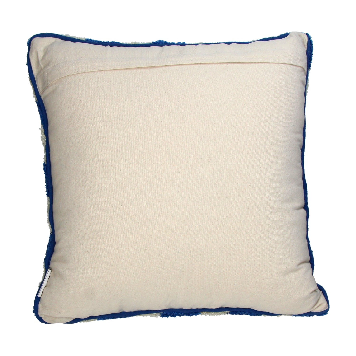 HD Collection Sierkussen Checker - Blauw - Katoen - 50x50x5cm (BxHxD)