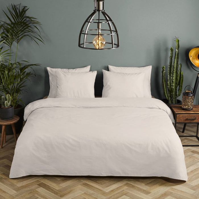 Hip Dekbedovertrek Katoen Satijn Uni - sand