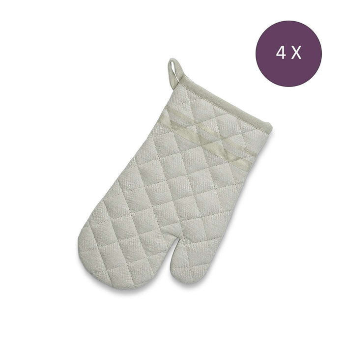 Kela - Ovenwant, Ovenhandschoen, Set van 4 Stuks, Katoen, Groen met St