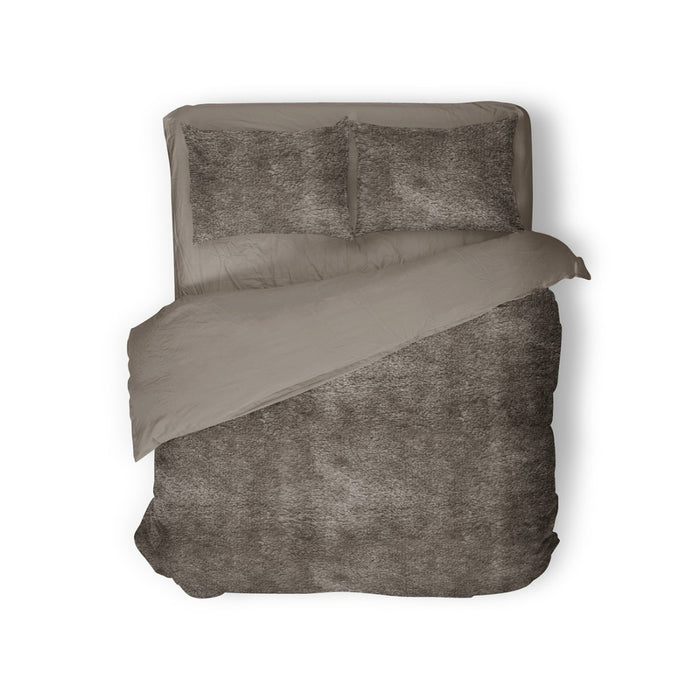 Eleganzzz Dekbedovertrek Flanel Fleece - taupe grey