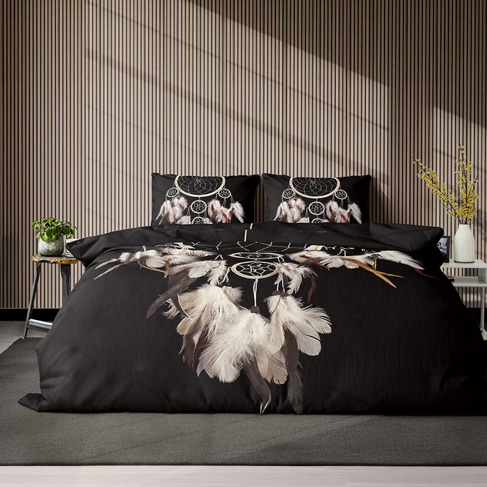 Eleganzzz Dekbedovertrek Micropercal Catch the Dream - black