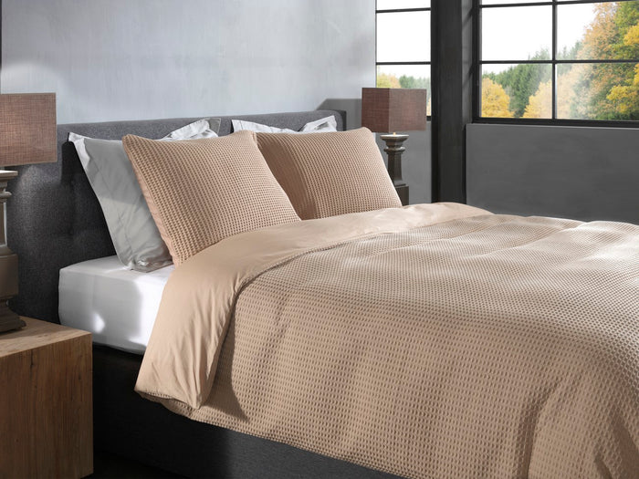 Heckett Lane Dekbedovertrek Katoen Vafala - pale khaki